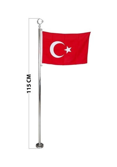 Şehit Bayrak Direği Ayyıldız Dahil 115 Cm Boy Standart