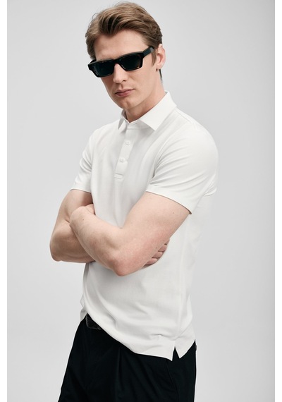 Lufian Jaxon Erkek Polo Yaka T-shirt 111040241 Beyaz