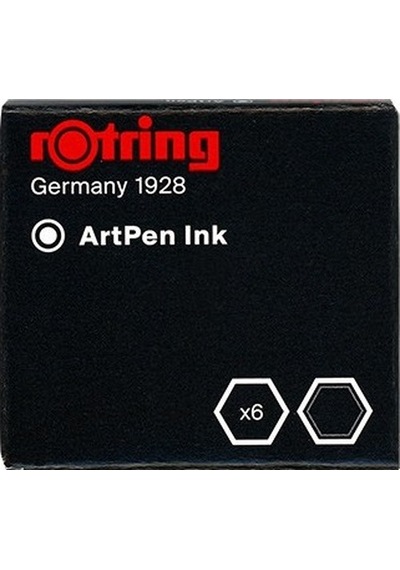 Rotring Artpen Kartuşu 6'Lı Siyah