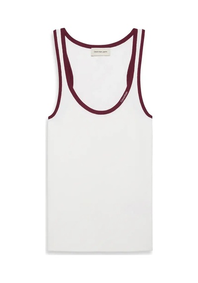 Calvin Klein Ctn Rıb Tank Wıth Beyaz Kadın Atlet