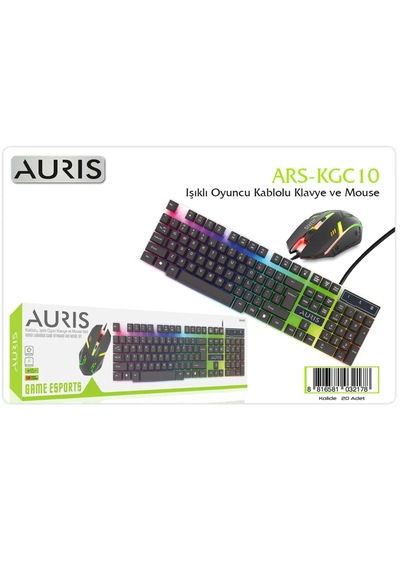 Auris Kgc10 Kablolu Oyuncu Klavye Mouse Set Led Q Siyah Diğer