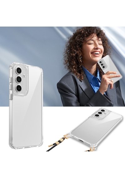Zore Galaxy A36 Kılıf Airbagli Takılabilir Askı Aparatlı Ogaa Snap Silikon Kapak - Şeffaf