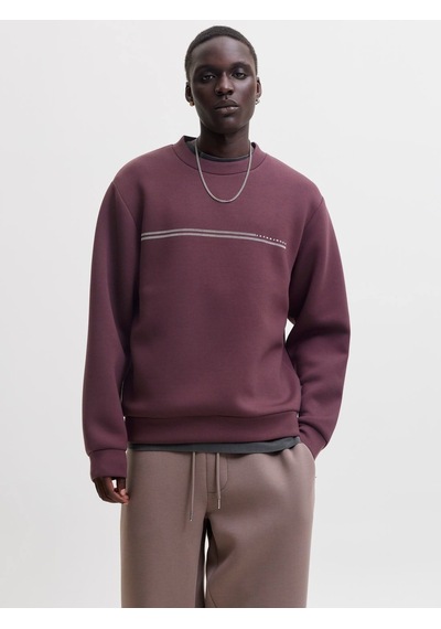 Jack & Jones Jcofusion Scuba Crew Neck Sn Erkek Sweatshirt-33802 Bordo