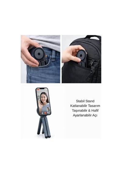 Lexroo Katlanabilir Portatif Laptop Standı Manyetik Telefon Ve Tablet Tutucu Tripod 4 İn 1 Ds-500
