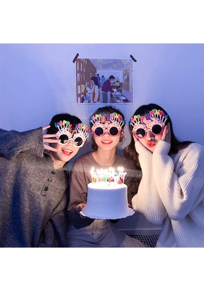 Himarry Happy Birthday Yazılı Pembe Fuşya Renk Parti Gözlüğü 12x7 Cm