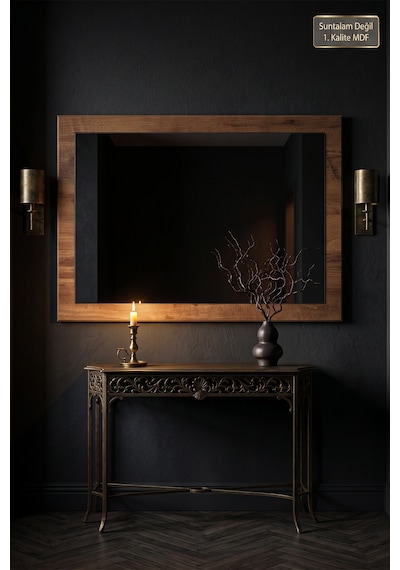 76x54 Cm Antik Ahşap Dik Dekoratif Ayna Dresuar Boy Koridor Konsol Aynası Banyo Oda Lavabo Wc Mutfak Makyaj Aynası Atlantik Çam