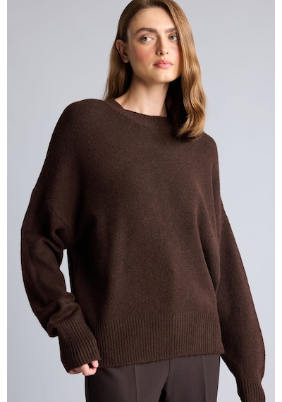 Defacto Düşük Omuzlu Fitilli Oversize Bisiklet Yaka Triko Kazak F3895ax26wnbn297 Kahve-bn297