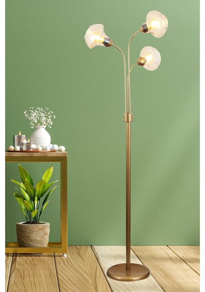 Zambak 3 Lü Eskitme Lambader 2044b Modern Oturma Odası, Yatak Odası, Salon Lambader Çok Renkli