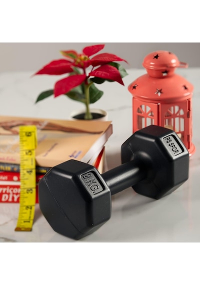 Ps Sports Plastik Dambıl Seti, 2 Kg X 2 Adet, Siyah, Çimento Dolgulu