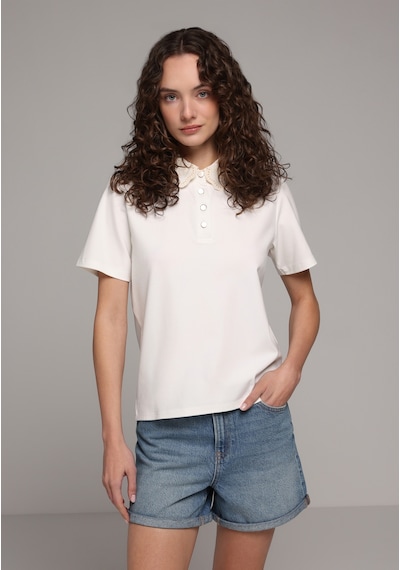 Colin's Colins Regular Fit Polo Yaka Düz Kadın Beyaz Kısa Kol Tişört Cl1082277 Q1.v2 Ofw