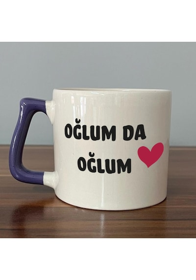 Oğlum Da Oğlum Baskılı Mor Kulplu D Kupa