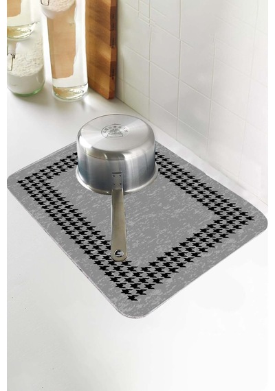 Gri Kazayağı Microfiber Bulaşık Kurutma Kurulama Matı Mm005