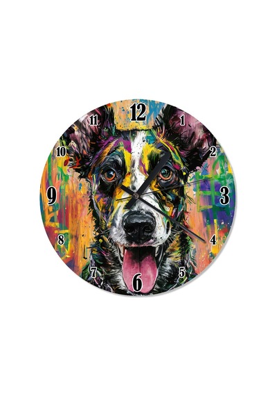 Sevimli Köpek Sessiz Duvar Saati