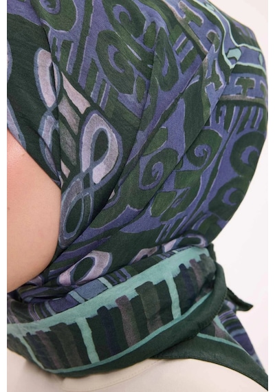 Silk Home Dört Mevsim Antik Motif Viskon Velora Eşarp 6420 Zümrüt Yeşili