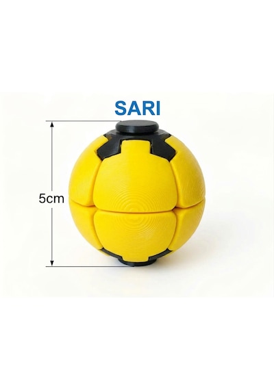 3d Baskı Push-spin Stres Topu - Spinner Ball - Sarı