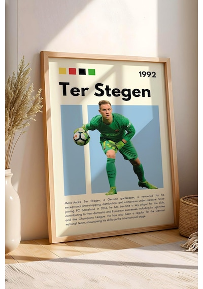 Marc-andre Ter Stegen Çerçeveli Tablo - Dekoratif Çerçeveli Futbolcu Poster Tablo