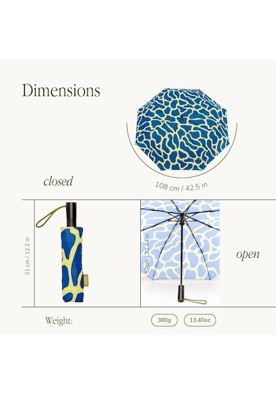 Original Duckhead The Daily - Blue Ripples Automatic Umbrella Mavi