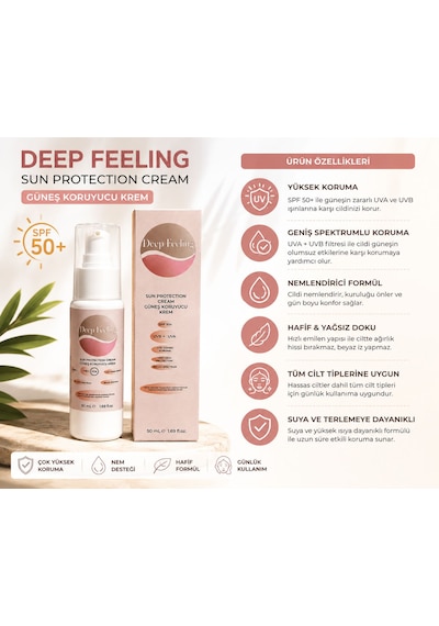 Deep Feelıng Spf 50+ Güneş Koruyucu Krem 50 Ml