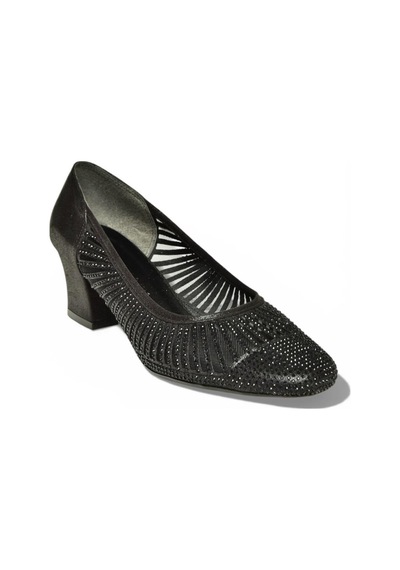 Fox Shoes Y820854514 Siyah Sim Kalın Topuklu Kadın Ayakkabı Siyah