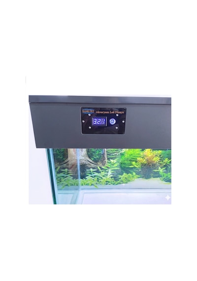 Kanki Pet 150x50x60 Cm 450 Lt Antrasit Gri Mdf Mobilyalı Dijital Göstergeli Akvaryum