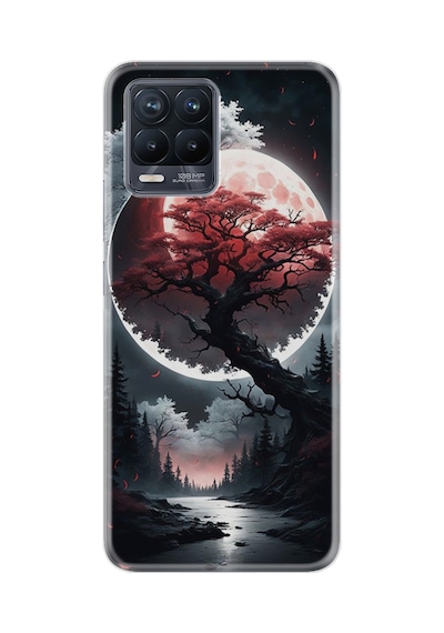 Realme 8 - 8 Pro Kılıf Boutique Baskılı Resimli Ağaç Ve Ay Pcode -057
