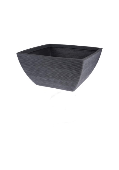 Yivli Antrasit Plastik Kare Saksı G 52 Cm D 52 Cm Y 25 Cm