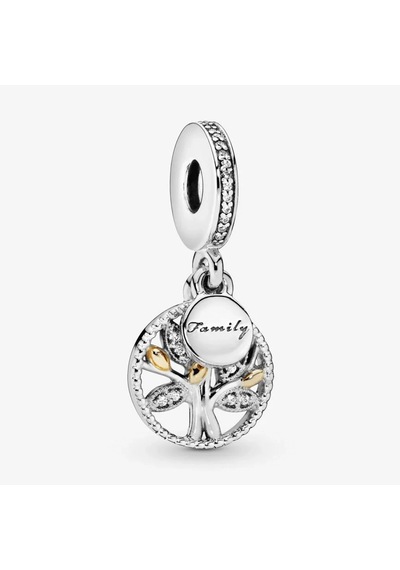 Nur Silver Aile Ağacı Sallantılı Gümüş Charm - NUR-CM00500