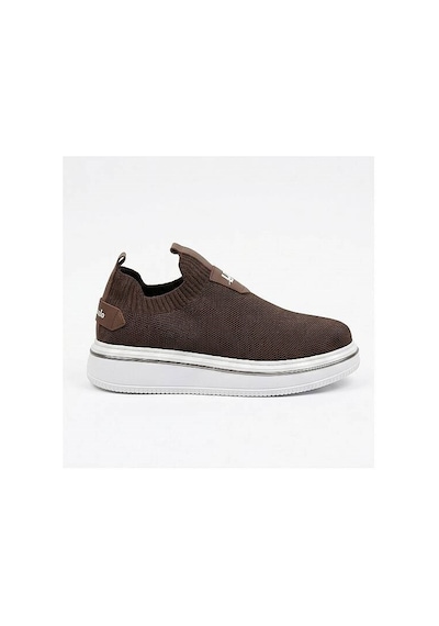 Daytex 1111 Erkek Slip-on - Full Triko Örgü Sportif Kalın Eva Taban Sneaker Kahverengi