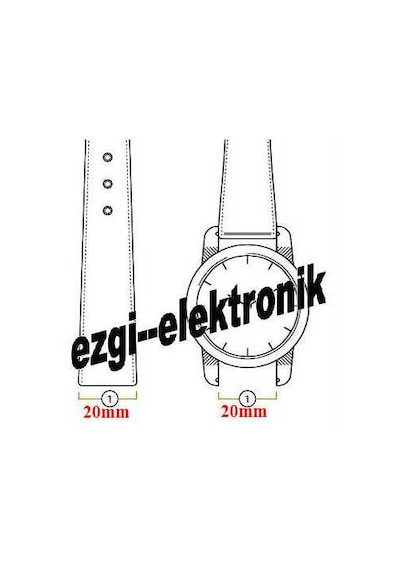 Siyah Klipsli Kauçuk Silikon Saat Kordonu 20mm Akıllı Pimli Ka...