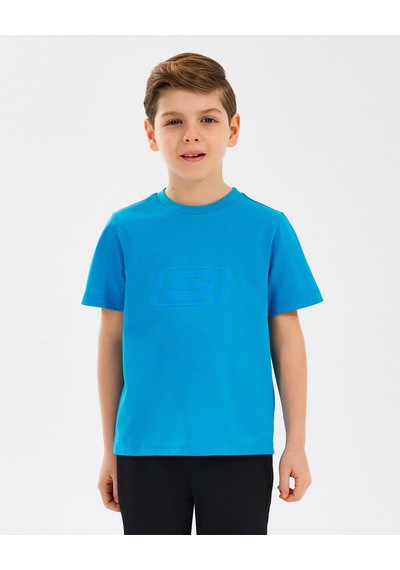 Skechers B Essentials T-shirt Büyük Erkek Çocuk Mavi Tshirt Sk232080-315 Mavi