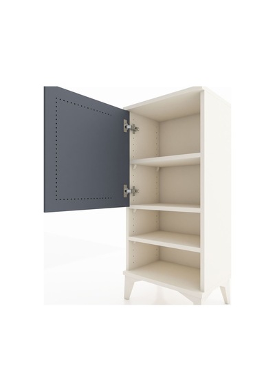 Arges Komodin 3 Raflı Tek Kapaklı 44x30x96 Aytaşı-antrasit Aytaşı