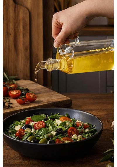 408 Kare Borosilikat Cam Yağdanlık Yağlık Sirkelik 400ml Çok Renkli