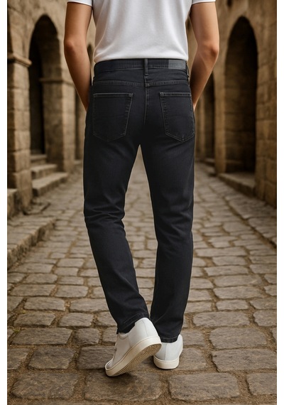 Cedy Denim Xcedy Premium Yüksek Kalite Erkek Klasik 5 Cep Yüksek Bel Regularfit Esnek Boru Paça Pantolon Siyah