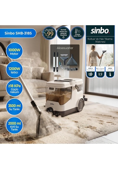 Ssc-7607 Buharlı Koltuk Ve Halı Yıkama Makinesi, 1000w Motor Gücü, 1200w Isıtıcı, 3.5l Su Tankı, Koltuk Halı Araç Döşeme Ve Yatak Temizleme Makinesi, Buharlı Derin Temizlik