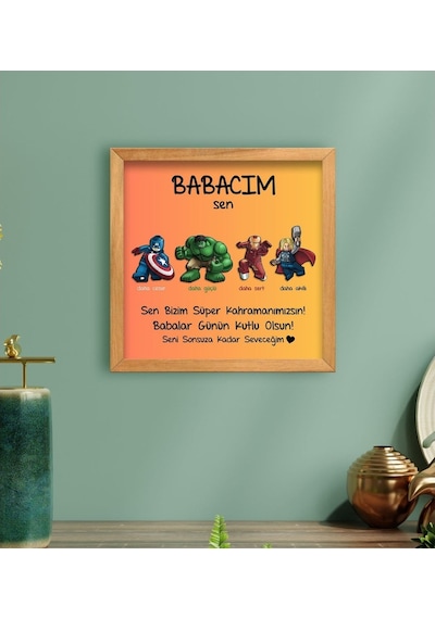 Bk Gift Babalar Günü Süper Kahramanımsın Kabartma Figürlü Ahşap T (551031597)