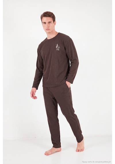 Buratti Yumuşak Dokulu Minimal Nakışlı Uzun Kollu Pijama Takımı Erkek Pijama Takımı 6575009 Kahve Buratti Yumuşak Dokulu Minimal Nakışlı Uzun Kollu Pijama Takımı Erkek Pijama Takımı 6575009 Kahve