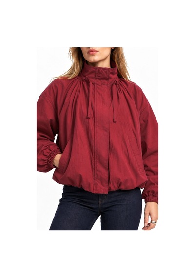 Hiccup Oversize Dik Yakalı Bomber Ceket Kiraz Kırmızısı
