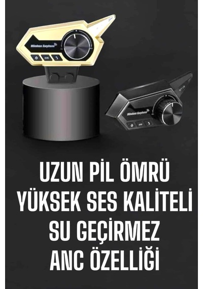 Hubrendy Tekno Intercom Kask Kulaklığı Anc Özelliği Yüksek Ses Kaliteli Bluetooth Kulaklık
