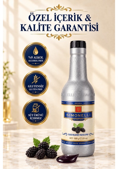 Simonelli Karadut Frozen Meyve Püresi 1 KG