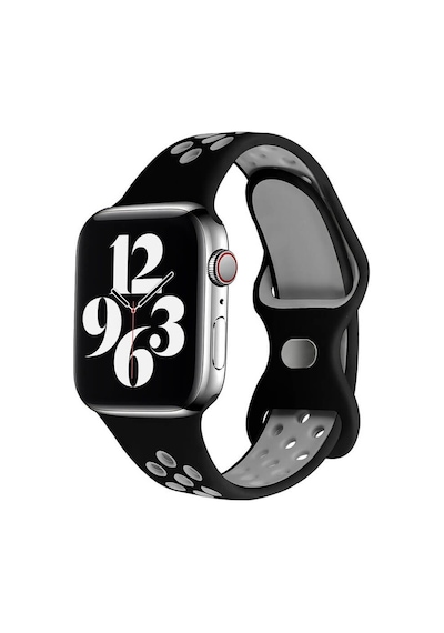 Wozlo Apple Uyumlu  Watch 1, 2, 3, 4, 5, 6, 7, 8, Se Nike Serisi Kordon S-m 42/44/45mm - Siyah Gri