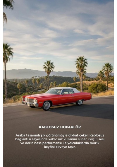 Bluetooth Hoparlör Cadillac 1969 Görünümlü Retro Klasik Araba Tasarımlı 10w Fm Usb Tws Speaker D83