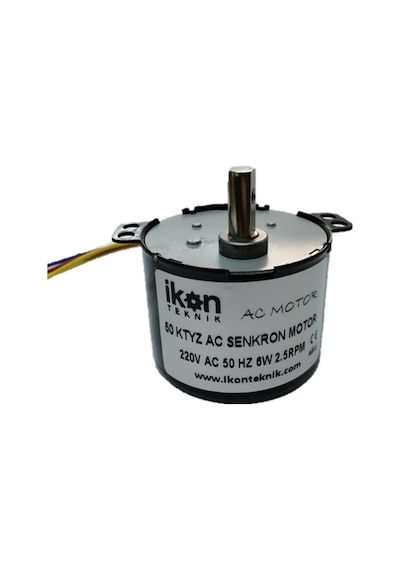 İKON TEKNİK AC SENKRON MOTOR 50 KTYZ 6 Watt 2.5 RPM 220 Volt KULUÇKA ÇEVİRME MOTORU - VİYOL MOTORU