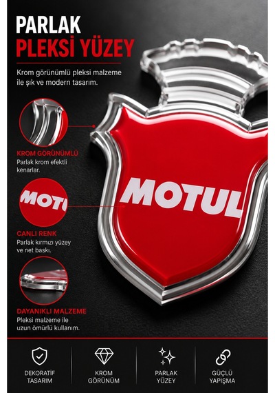 2 Adet Krom Görünümlü Pleksi Arma Oto Dekoratif Etiket Çiftli Set 5,5x3,5 Cm