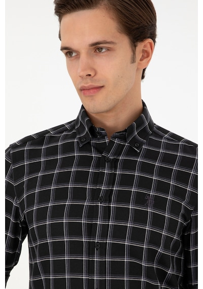 U.s. Polo Assn. Erkek Siyah Gömlek Desenli 50296615-vr046 Siyah