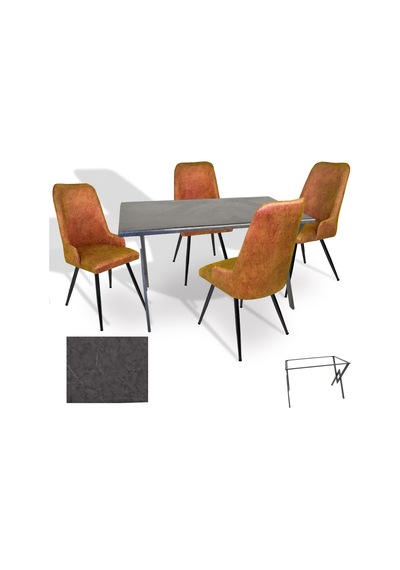 Anemon - Çırağan Masa Takımı Werzalit, Allzalit, Vermodin Tabla 80x140 - Grey Marble - Kiremit Çok Renkli Anemon - Çırağan Masa Takımı Werzalit, Allzalit, Vermodin Tabla 80x140 - Grey Marble - Kiremit Çok Renkli