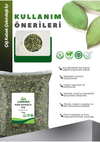 Laraska Kabak Çekirdeği İçi Çiğ 1 KG