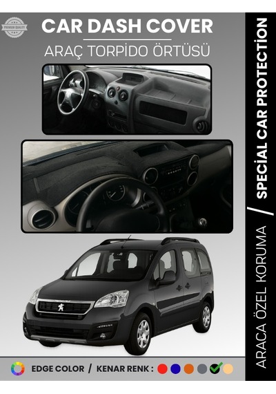 Peugeot Partner Tepee 2008-2018 Kapaklı Torpido Örtüsü Ön Göğüs Koruma Tam Uyum - 120 Stiloto