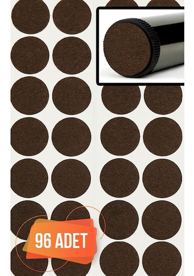Yapışkanlı Keçe 20 Mm Kahverengi 96 Lı Baza, Koltuk, Kanepe Ve Masa Ayağı Koruyucu Krom