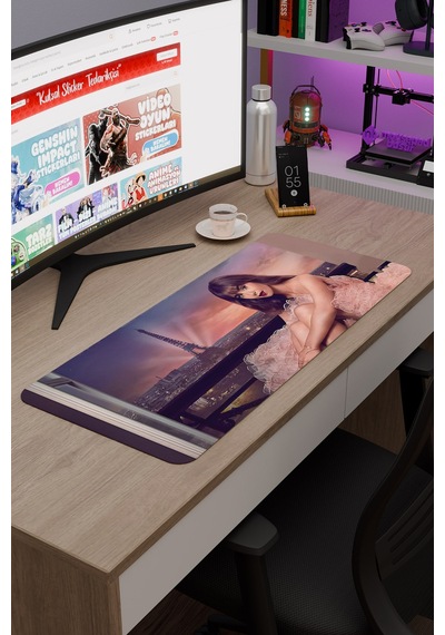 Emily İn Paris V5 70x30 Xl Gaming Kauçuk Kaymaz Taban Mouse Pad Fare Altlığı