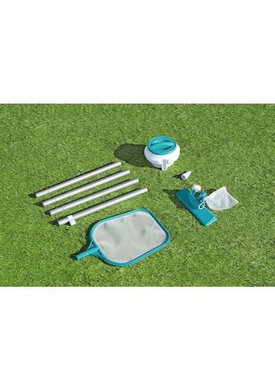 Bestway 58794 Aquaclear Havuz Bakım Seti - Vakum, Süzgü Kepçe, Flatör, Test Şeritleri, Tamir Yamaları